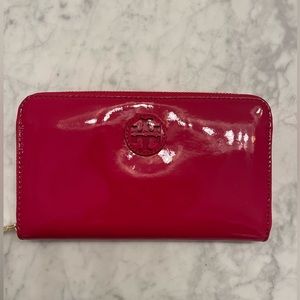 Red Patent Leather Tory Burch Wallet